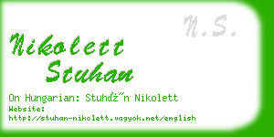 nikolett stuhan business card